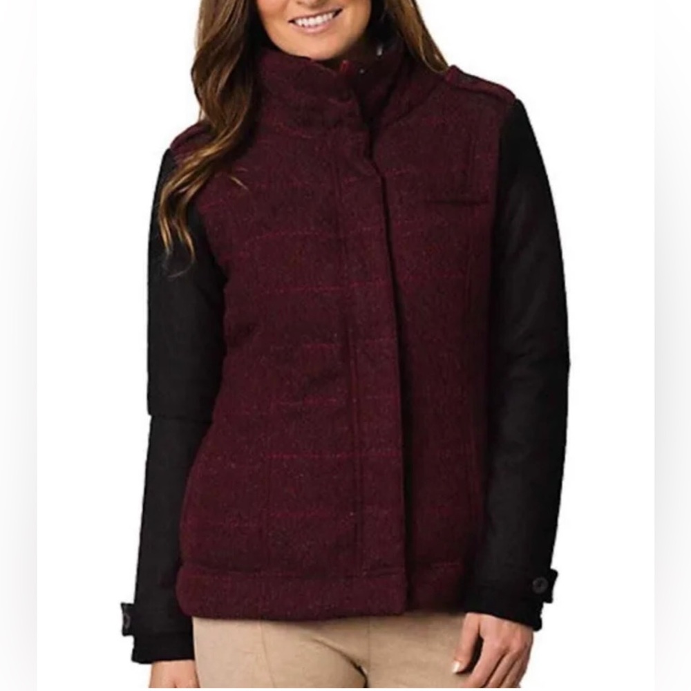 PRANA Ladies Caprise Redberry Jacket Sz M Camping Winter Coat Western Letterman